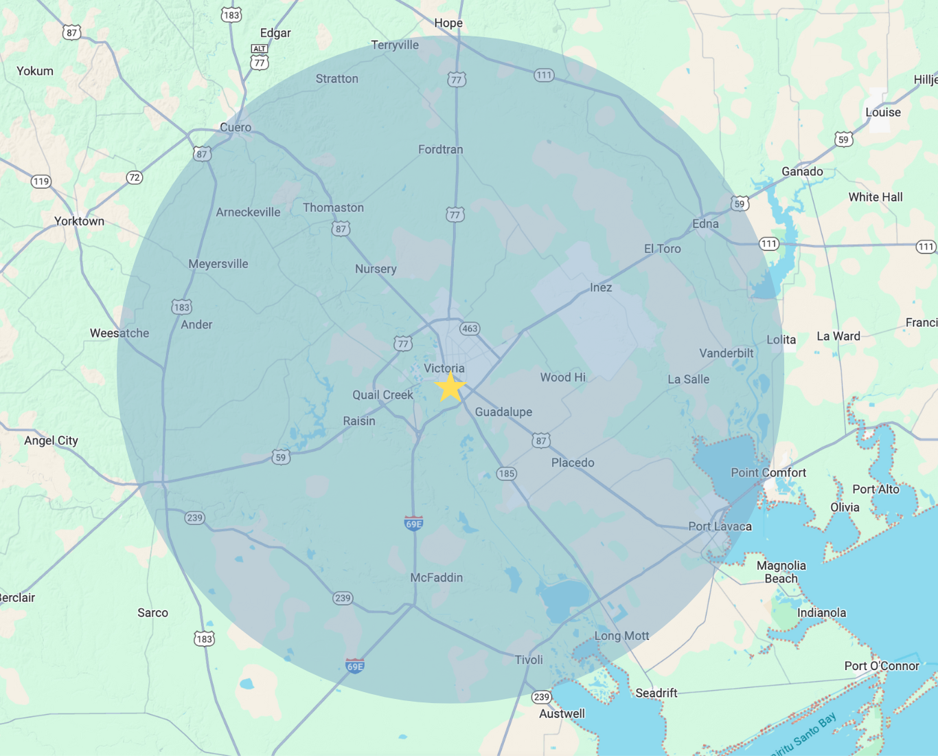 Victoria, Texas and surrounding areas